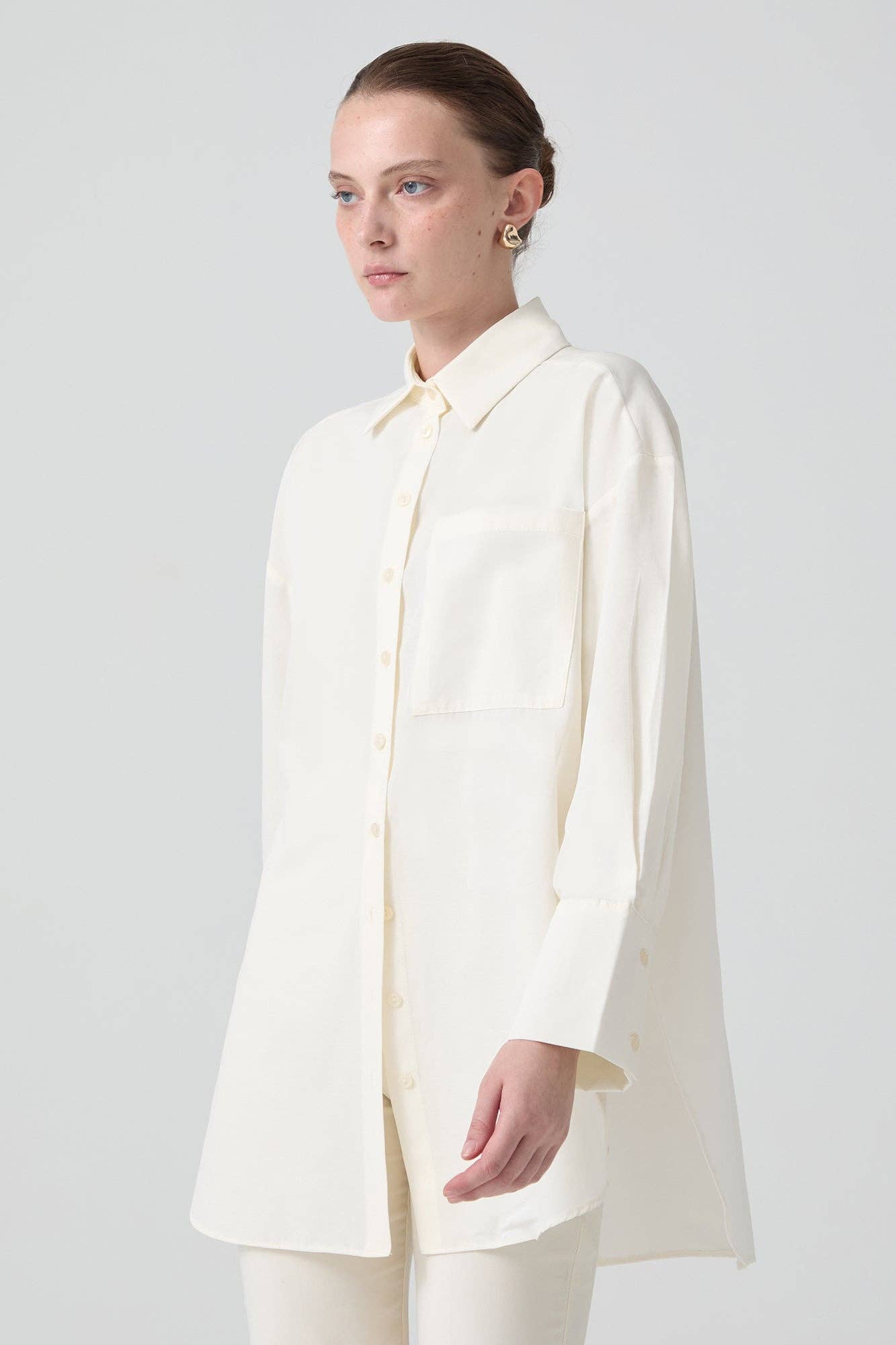 Relaxed Poplin Button Down Shirt