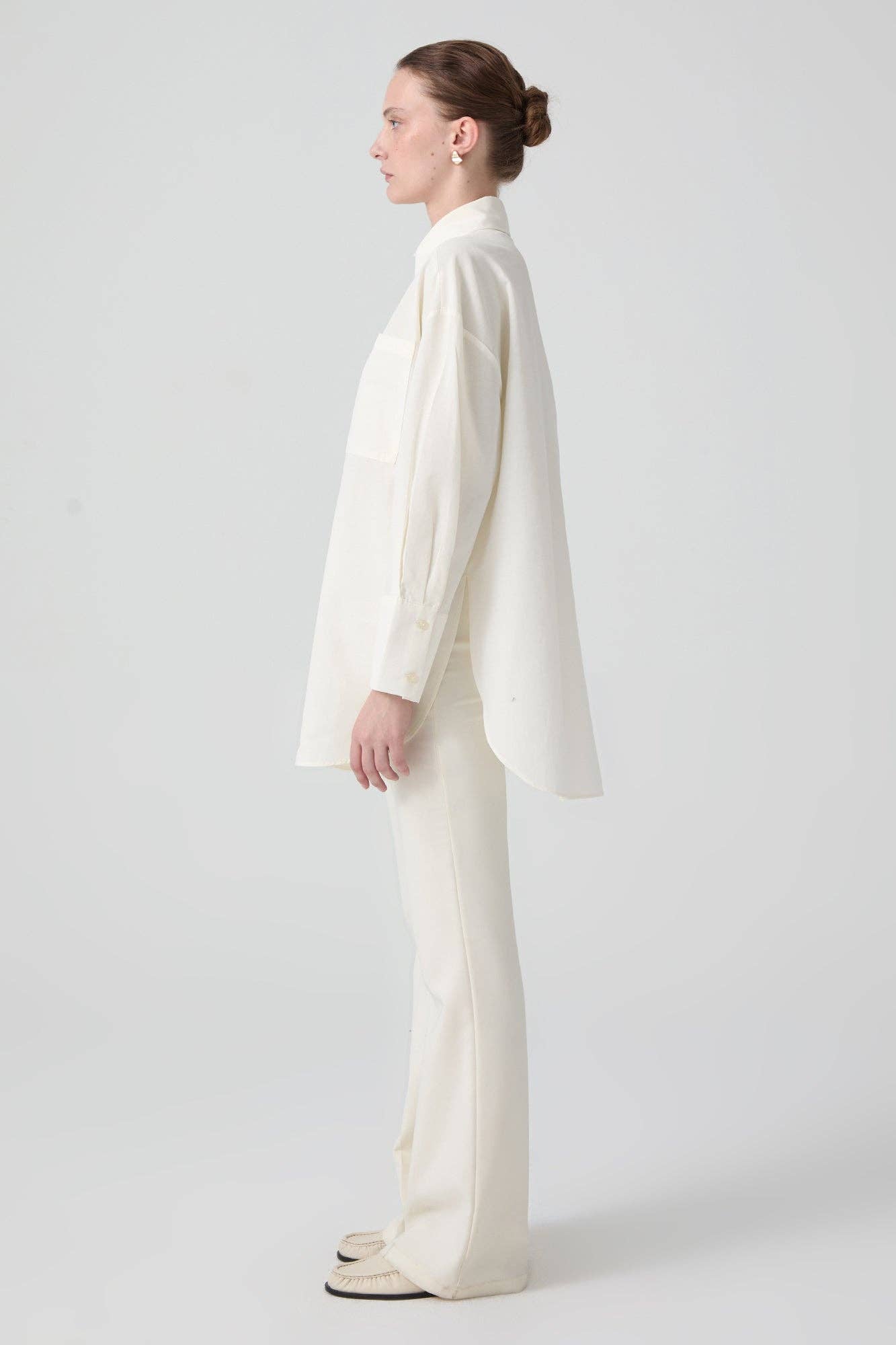 Relaxed Poplin Button Down Shirt