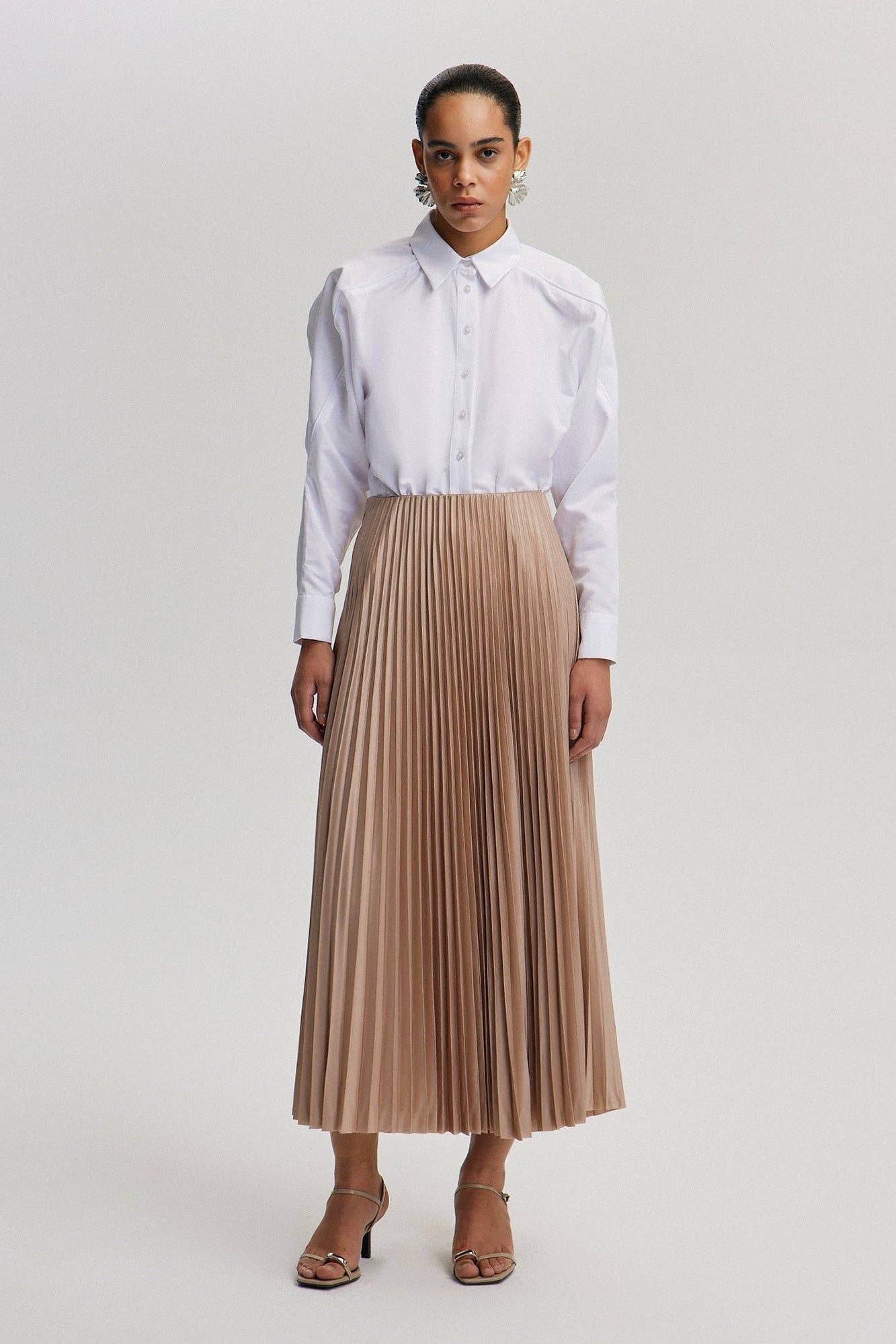Satin Pleated Skirt