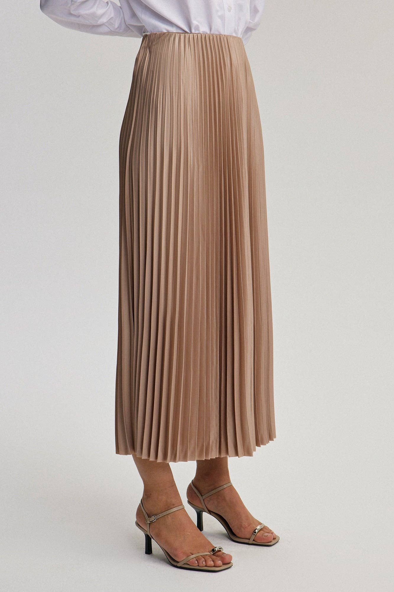 Satin Pleated Skirt