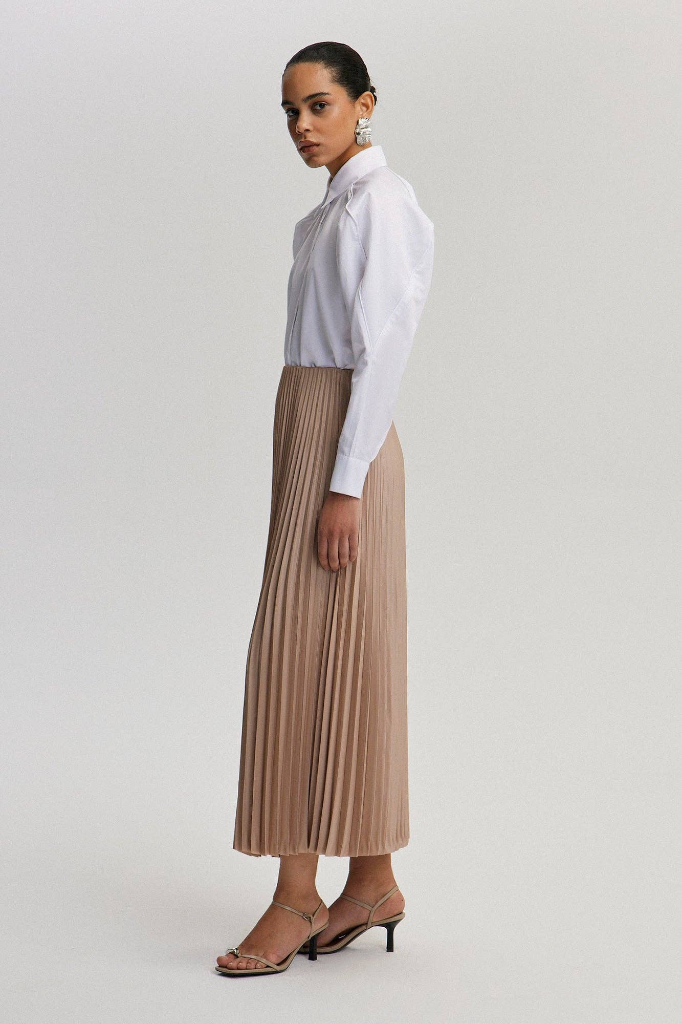Satin Pleated Skirt