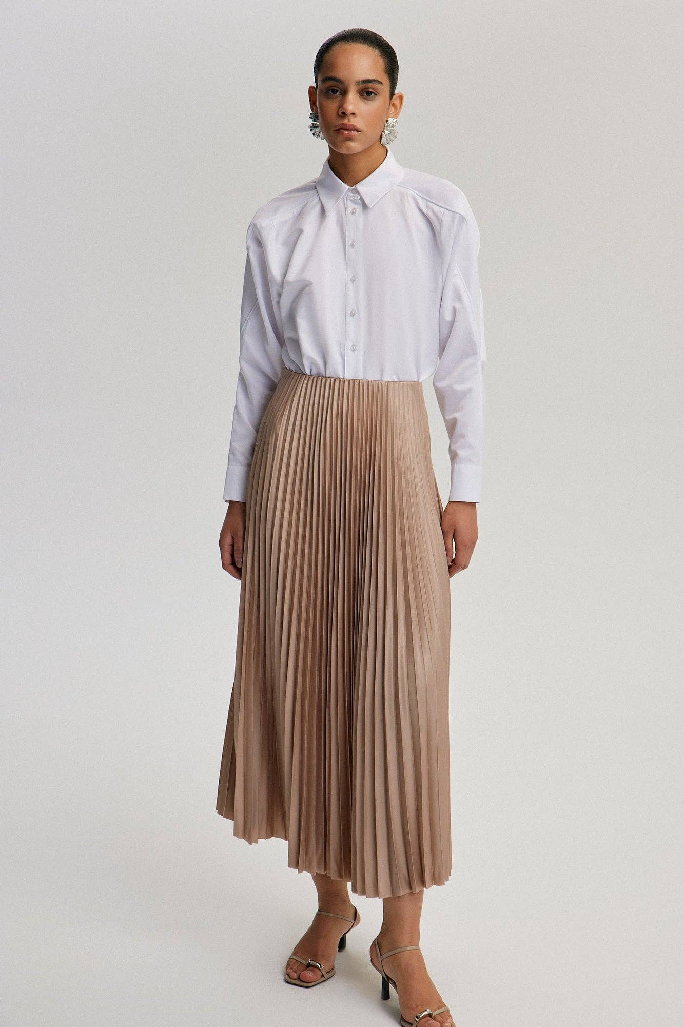 Satin Pleated Skirt