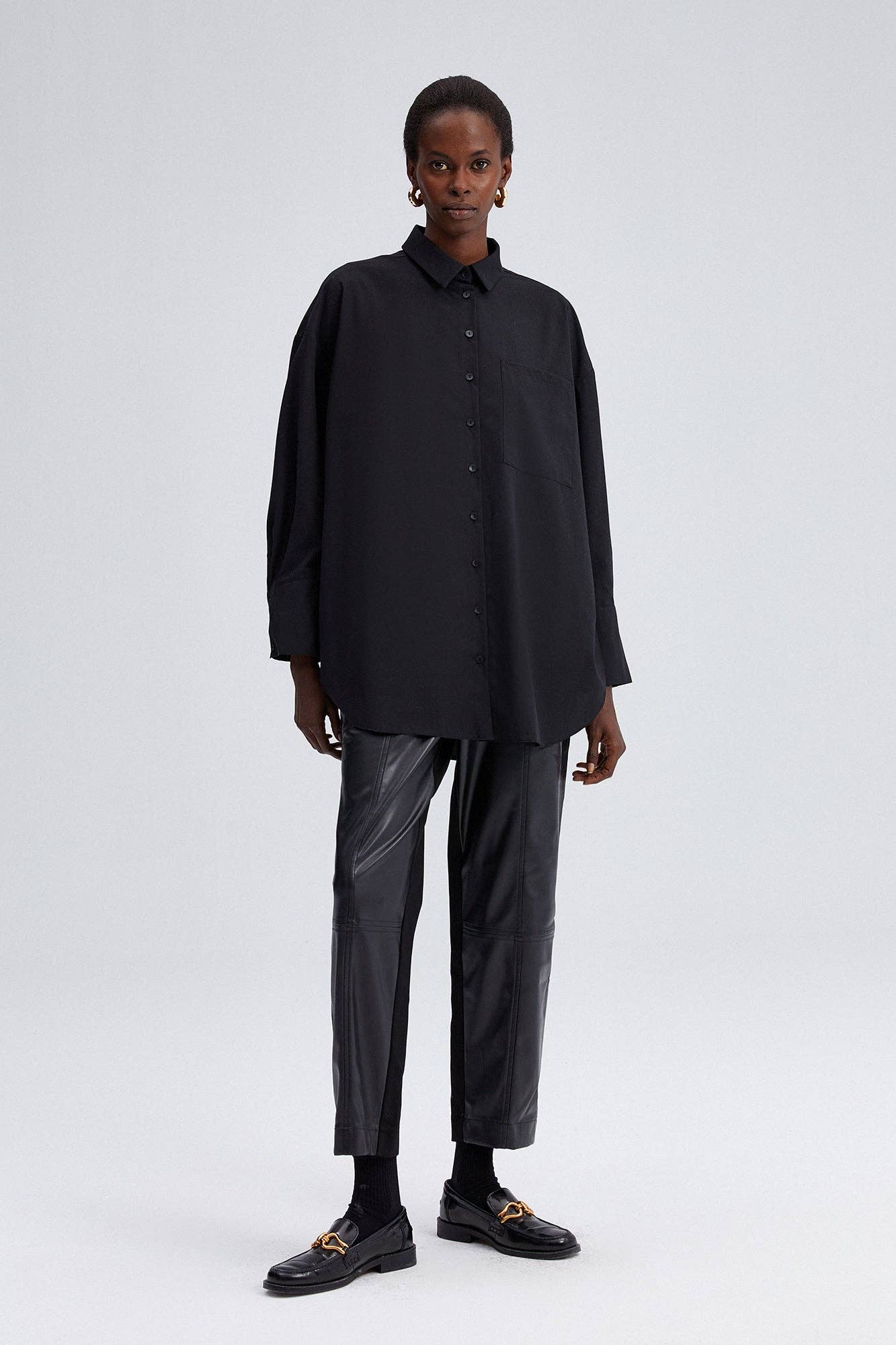 Relaxed Poplin Button Down Shirt